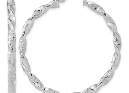 14K white gold hoop earrings
