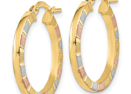 14k Yellow & Rhodium Earrings Style TF1973 - Classique Jewelry Inc.