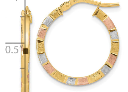 14k Yellow & Rhodium Earrings Style TF1973 - Classique Jewelry Inc.