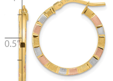 14K gold hoop earrings, further view