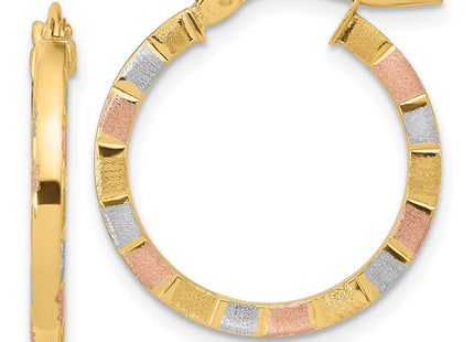 14k Yellow & Rhodium Earrings Style TF1973 - Classique Jewelry Inc.