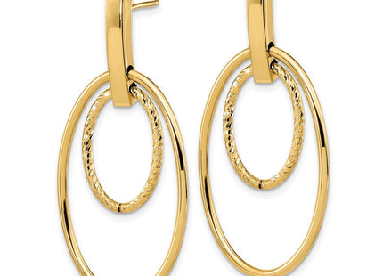 14k Polished Diamond Cut Post Dangle Earrings (Style TF1980)