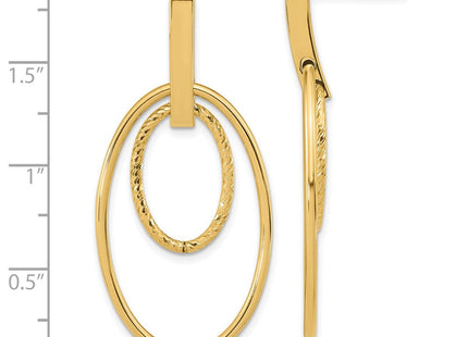 14k Polished Diamond Cut Post Dangle Earrings (Style TF1980)