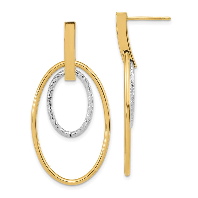 14k Two-tone Earrings Style TF1980TT - Classique Jewelry Inc.