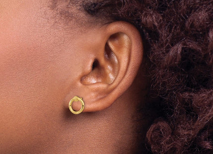 14K Polished D/C Circle Post Earrings (Style TF1984)