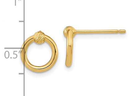 14K Polished D/C Circle Post Earrings (Style TF1984)