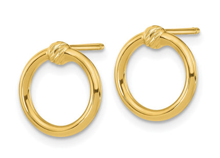 14K gold circle earrings, alternate view