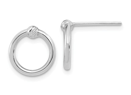 14K white gold circle earrings