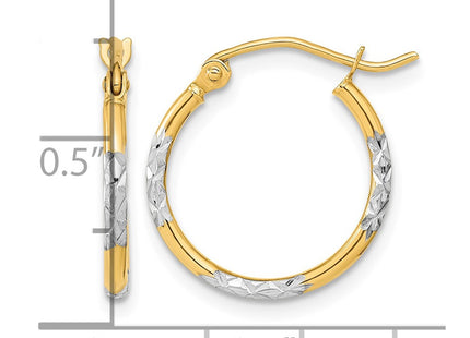 14K gold hoop earrings, further view