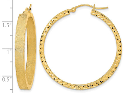 14K gold hoop earrings, further view