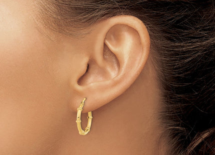 14K gold hoop earrings, further view