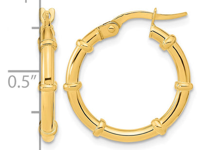 14K gold hoop earrings, another view