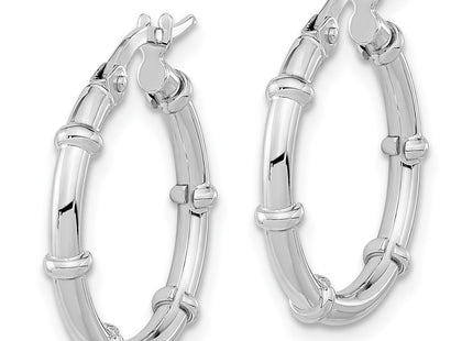 14K white gold hoop earrings, alternate view