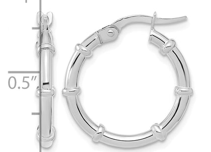 14K white gold hoop earrings, another view