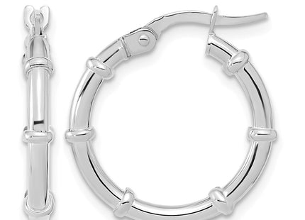 14K white gold hoop earrings