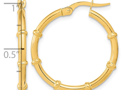 14K gold hoop earrings, another view