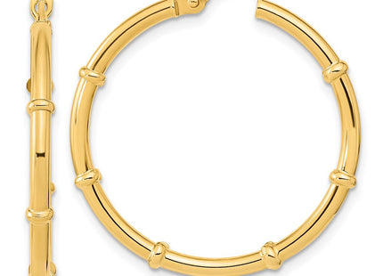 14K Polished and Fancy Hoop Earrings (Style TF2011)