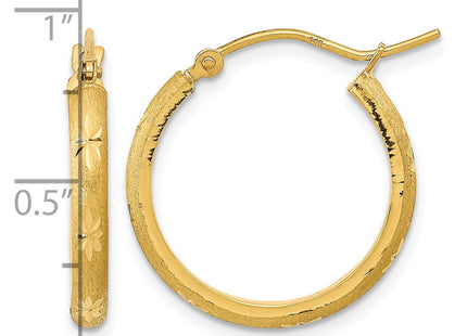 14K gold hoop earrings, another view