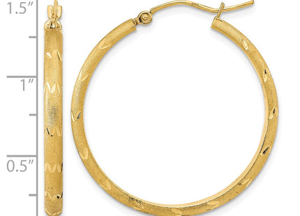 14K gold hoop earrings, another view