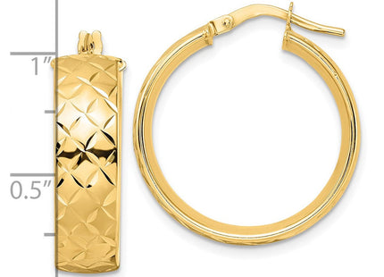 14K gold hoop earrings, another view