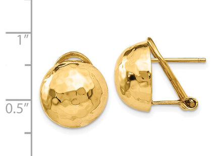 14k Hammered Omega Back Post Earrings (Style TF205)