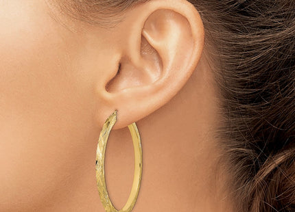 14K gold hoop earrings, further view