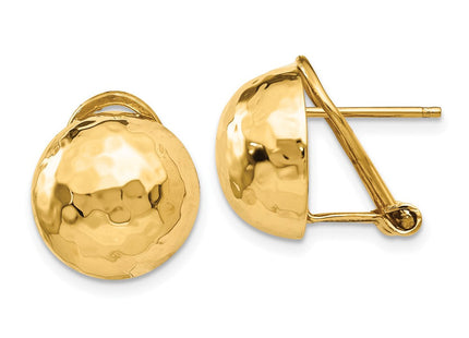 14k Hammered Omega Back Post Earrings (Style TF205)