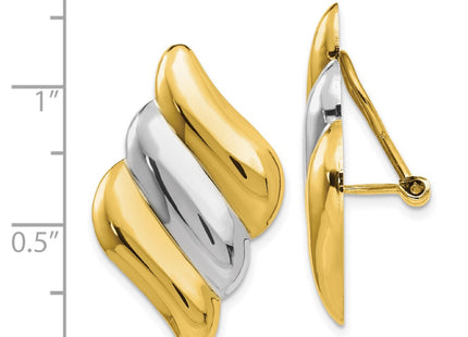 14k Yellow & Rhodium Earrings Style TF206 - Classique Jewelry Inc.