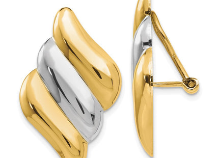 14k Yellow & Rhodium Earrings Style TF206 - Classique Jewelry Inc.
