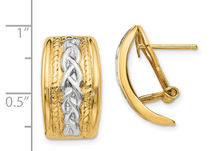14k Yellow & Rhodium Earrings Style TF207 - Classique Jewelry Inc.