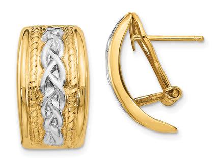 14k Yellow & Rhodium Earrings Style TF207 - Classique Jewelry Inc.