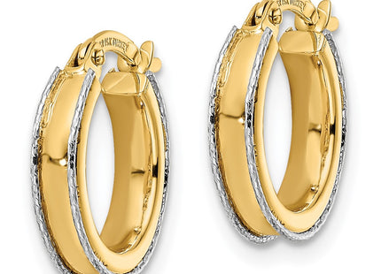 14k Two-tone Earrings Style TF2071 - Classique Jewelry Inc.