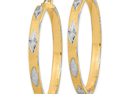 14k Yellow & Rhodium Earrings Style TF2075 - Classique Jewelry Inc.