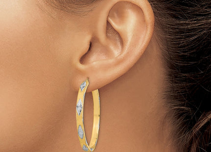 14k Yellow & Rhodium Earrings Style TF2075 - Classique Jewelry Inc.