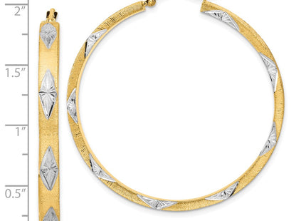 14k Yellow & Rhodium Earrings Style TF2075 - Classique Jewelry Inc.