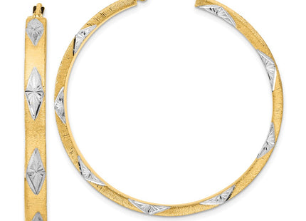 14k Yellow & Rhodium Earrings Style TF2075 - Classique Jewelry Inc.