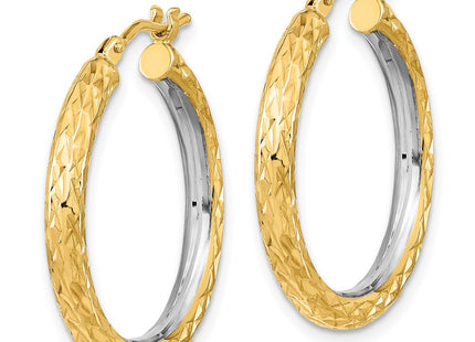 14K white gold circle hoop earrings, alternate view