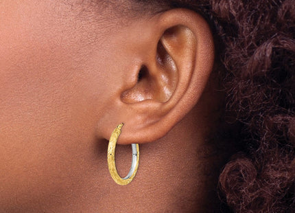 14K white gold circle hoop earrings, further view