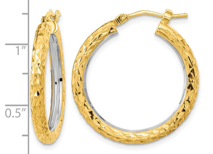 14K white gold circle hoop earrings, another view