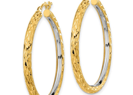 14k Yellow & Rhodium Earrings Style TF2078 - Classique Jewelry Inc.