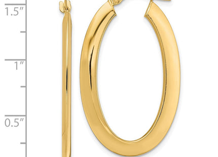 14K gold oval hoop earrings, another view