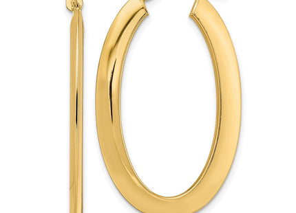 14K gold oval hoop earrings