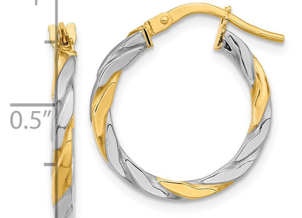 14k Yellow & Rhodium Earrings Style TF2083 - Classique Jewelry Inc.