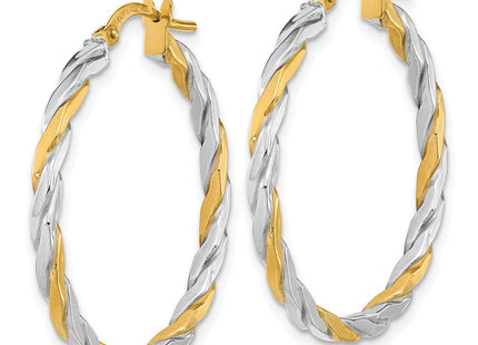 14K gold hoop earrings, alternate view