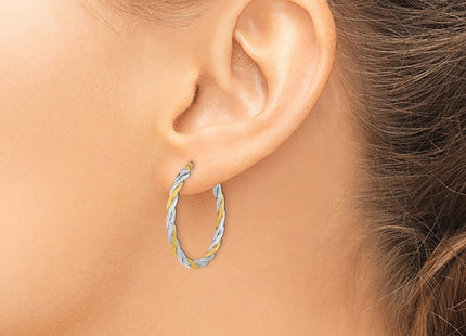 14K gold hoop earrings, further view
