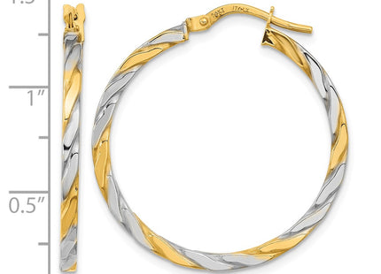 14K gold hoop earrings, another view