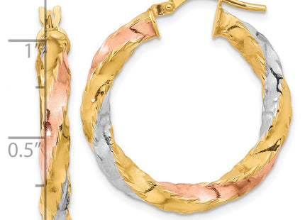 14k Yellow & Rhodium Earrings Style TF2089 - Classique Jewelry Inc.