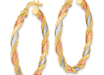 14k Yellow & Rhodium Earrings Style TF2092 - Classique Jewelry Inc.