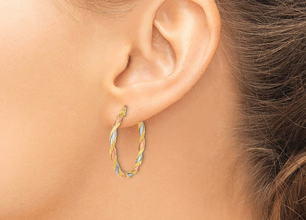 14k Yellow & Rhodium Earrings Style TF2092 - Classique Jewelry Inc.