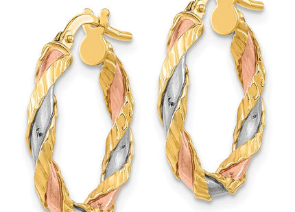 14k Yellow & Rhodium Earrings Style TF2093 - Classique Jewelry Inc.
